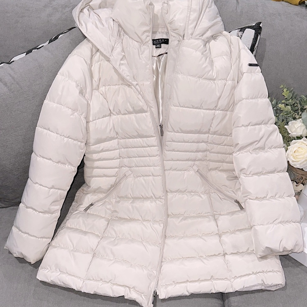 Laundry by Shelli Segal double zip cream jacket size L